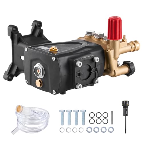 VEVOR Hochdruckreinigerpumpe, 1-Zoll-Welle, Triplex-Kolben horizontal, 4000PSI, 4,0GPM, Ersatz-Hochdruckreinigerpumpen-Set mit Hardware, kompatibel mit Simpson MorFlex 40224, 40225, 40226, Santoprene