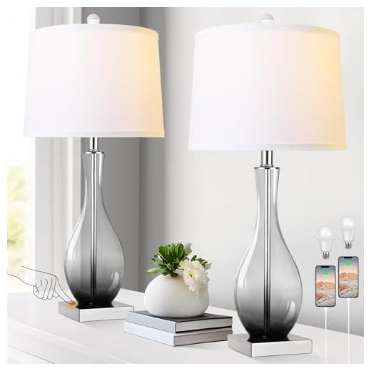 25+ Must-Have Elements for a Nancy Meyers Bedroom Aesthetic 4 Table Lamps Set of 2 with Touch Control, 3-Way Dimmable Modern Glass table lamp for Living Room with USB C and A Charging Ports, 27" Bedside Desk Lamps for Nightstand Decorations(LED Bulbs Included)