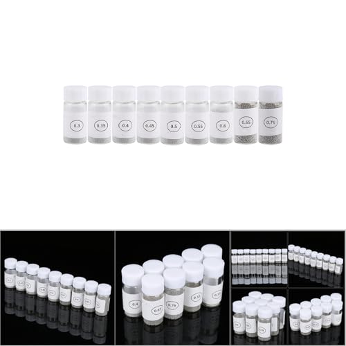 Image of BGA Tin Solder Ball, 9 Bottles 0.3-0.76mm Reballing Stencils, BGA Solder Bead for PCB Board GPU CPU IC Chip Circuit Module