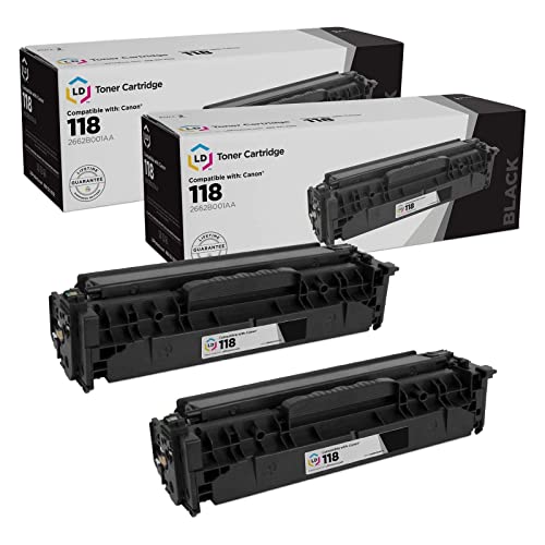 LD Products Compatible Canon 118 2662B001AA Toner Cartridge Replacement for imageCLASS: LBP7200Cdn, LBP7660Cdn, MF726Cdw, MF729Cdw, MF8350Cdn, MF8380Cdw, MF8580Cdw (Black, 2-Pack)
