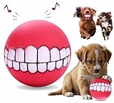 Chickpatti 3.4" in Smile Dog Squeaky Ball, Relives Anxiety, Playing a pet, Clean Teeth Good Dental & Gum Health for Your pet, Aggressive Chewers-Large,Medium,Small Breed.