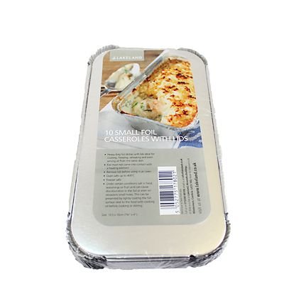 Lakeland Silver Casserole Dishes With Lids 700Ml X 10 - Reusable & Recyclable Foil