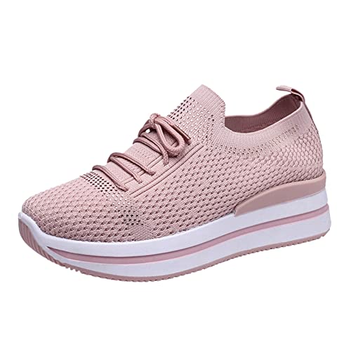 Zapatillas deportivas para mujer, color rosa, blanco, para mujer, color negro, tallas grandes, Rosa., 40 EU