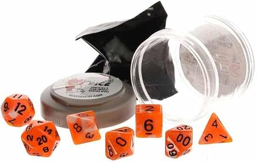 Reaper Miniatures REM19068 Pizza Dungeon - Dados dobles naranja y blanco