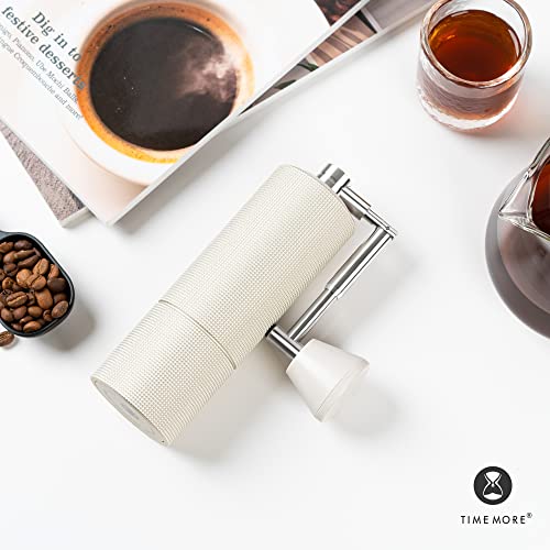 Image of TIMEMORE Exclusive - Chestnut C3 PRO Manual Coffee Grinder with Foldable Handle, Conical Burr Coffee Grinder with Adjustable Setting, Stainless Steel Hand Coffee Grinder for Pour Over Coffee - Beige