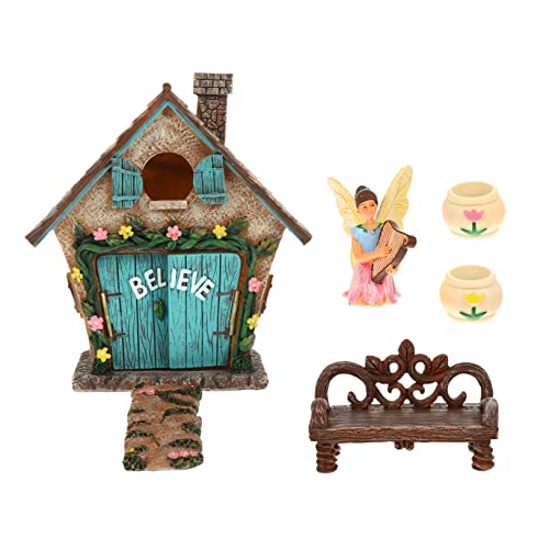 Kit maison de fée pour jardin extérieur de 6 pièces artisanales durables