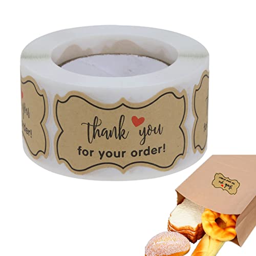 Yetaha Kraft Autocollant Papier Thank You for Your Order Autocollants D'étiquettes en Papier Kraft pour Petits Boutiques Emballages de Gâteaux Décorations les Emballages Cadeaux 3 * 5cm 250pcs Cover