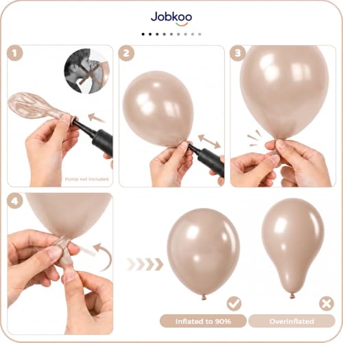 Image of Jobkoo Pearl Nude Balloons 12 Inch, Beige Apricot Neutral Latex Balloon