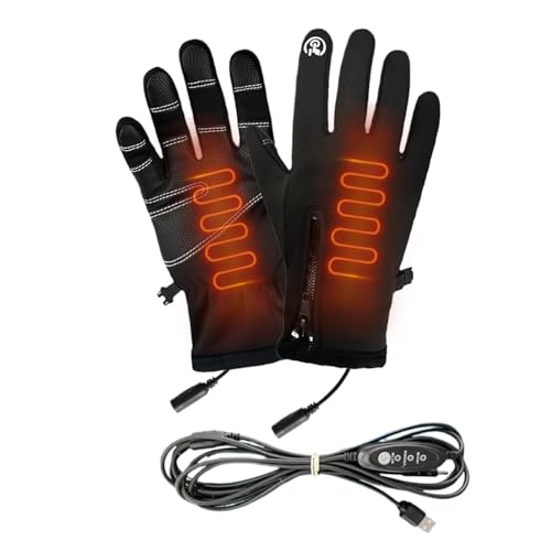 Guantes calefactores recargables | Guantes eléctricos táctiles con calefacción para invierno - Mitones térmicos impermeables de invierno para viajes, senderismo, esquí, , correr, ciclismo