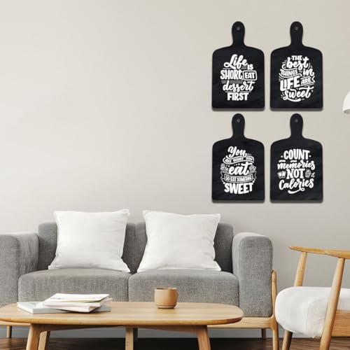 Image of Decor Smart Sweet Food Quotes Wooden Wall Decor Set | Count Memories Not Calories Kitchen Art | Chalkboard Style Sign | Decorative Handcrafted Artwork | MDF Wall Sign Art for Decoration (DWA 5606)