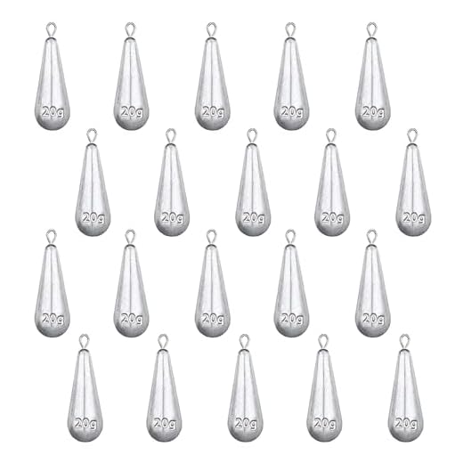 20 PCS Plomo De Pesca, Pesas De Pesca, Pesca Sinker, Pesos de Pesca Plomos, Plomos De Pera, Kit De Pesas De Pesca, Agua Plomada De Pesca, Pesca Pesos Drop Shot para Pesca De Mar y Agua Dulc