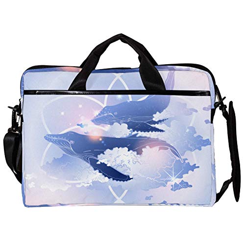 Bolso bandolera para portátil de 14 a 15 pulgadas estampado delfín azul