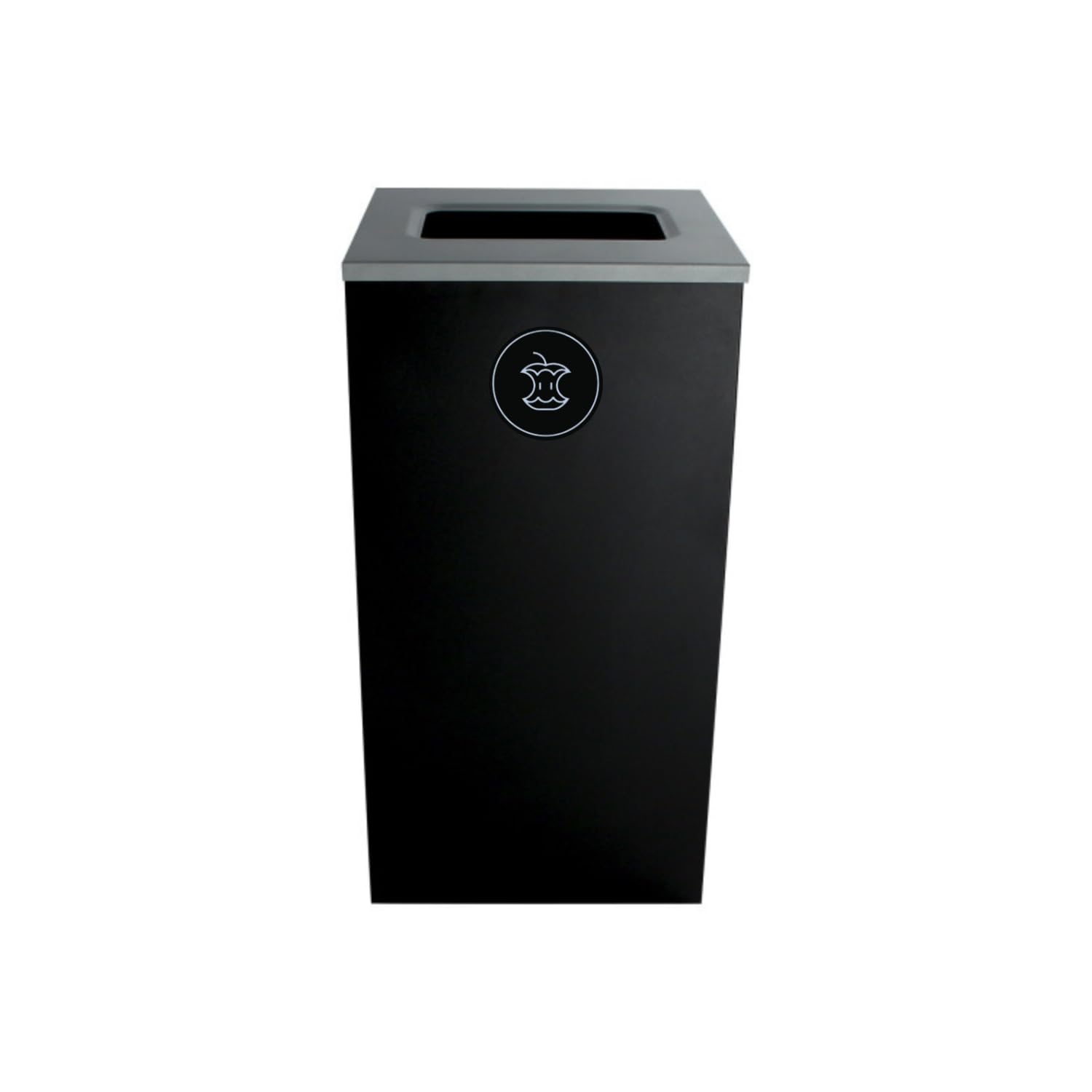 Sturdy Essentials Cube 24 Gallon Spectrum Powder Coated Steel Recylcing Bin Used for Commercial Spaces, Offices, Hotels, Apartments (Black, Full Opening - Organic Waste)