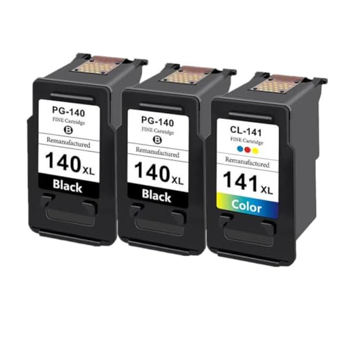EburpKhbd Cartucho de Tinta PG140 CL141 Pg140 Cl141 Compatible con Impresora MG2580 MG2400 MG2500 IP2880 MG3610(2 Black)