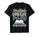 Reading Powers Imagination Books Bookworm Reading Teacher T-Shirt