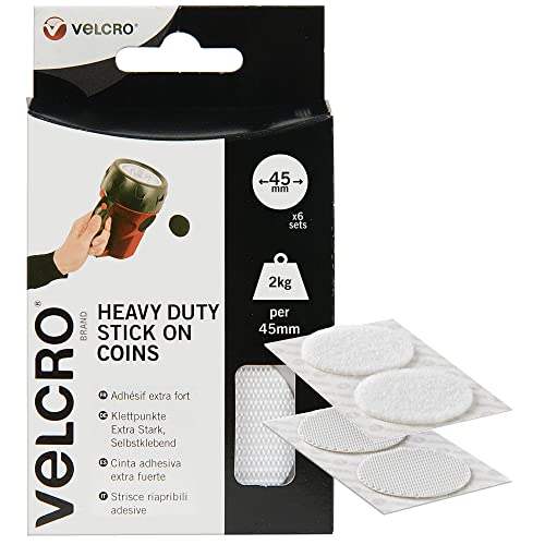 VELCRO Brand Cinta adhesiva extra fuerte 45mm x 6 Blanco