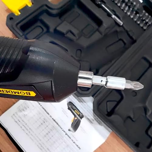 Mini Parafusadeira Elétrica Recarregável. Parafusadeira Portátil Recarregável USB, com Bits, Soquete