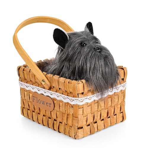2 Pcs Halloween Costume Accessories Include Stuffed Animal and Basket with Handles for Women Halloween Cosplay