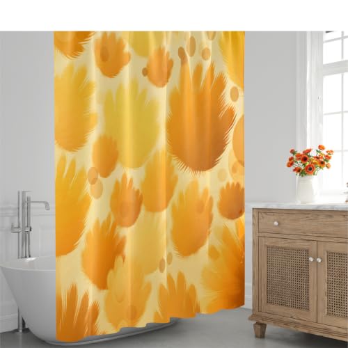 Rideau de douche imperméable motif pattes de chat doré 168x183 cm - 7