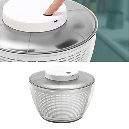 Centrifugadora de Salada, Máquina de Lavar Legumes Elétrica Recarregável para Cozinha, Secadora e Es