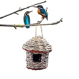 ZRFAMILY Birds Nest,Handmade Crafts Creative Straw Bird's Nest Garden Decorations M-Medium