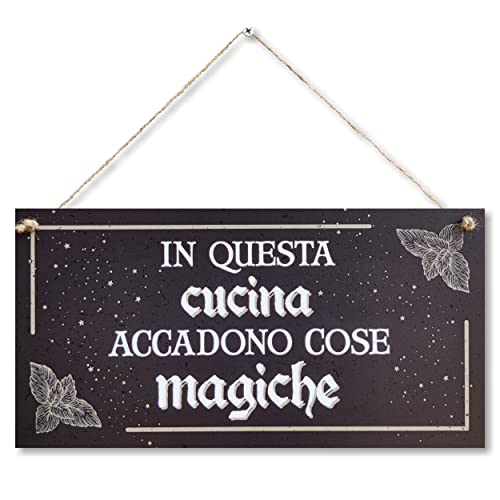 CARISPIBET In questa Cucina | Simpatico Segno Regalo ispiratore Decorazione della Cucina cartelli Decorativi per Il Tuo Bar Ristorante 15 x 30 cm