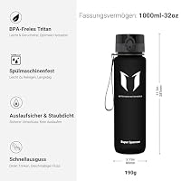 Super Sparrow Trinkflasche - Tritan Wasserflasche - 1000ml - BPA-frei - Ideale Sportflasche - Sport, Wasser, Fahrrad, Fitness, Uni, Outdoor - Leicht, Nachhaltig – Ansicht 3