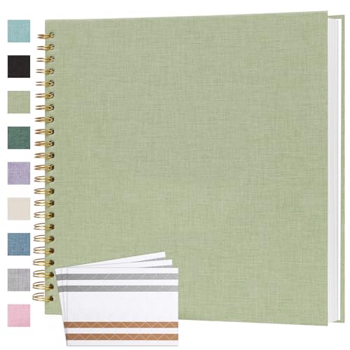 Scrapbook Photo Album 12x12 Inches 80 Pages Linen Cover GrassGreen