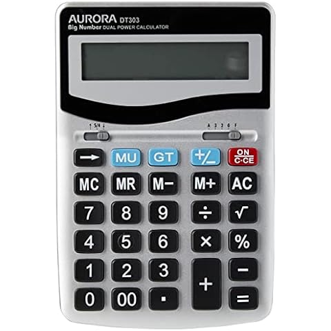 AURORA DT303 Desktop Calculator with Large Display Cover