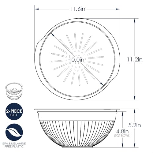 Nordic Ware ensemble passoire 2 en 1 blanc et bleu cuisine durable