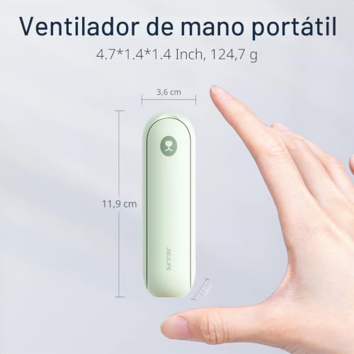 Miniatura 6 de Jisulife Mini Ventilador De Mano, Ventilador De Mano Portátil, Funciona Con Pilas 14-21 Horas , Ventilador Personal Plegable Recargable Por Usb Con Silencioso, Banco De Energía, Linterna-Verde