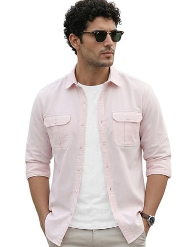 Image of Urbano Fashion Men's Cotton Full Sleeve Regular Fit Casual Solid Shirt