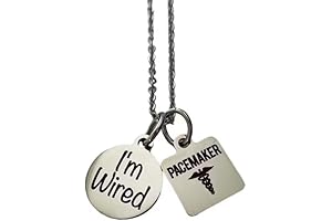 Pacemaker Necklace Medical Alert Heart Patient Medical Pendant I'm Wired Stainless Steel