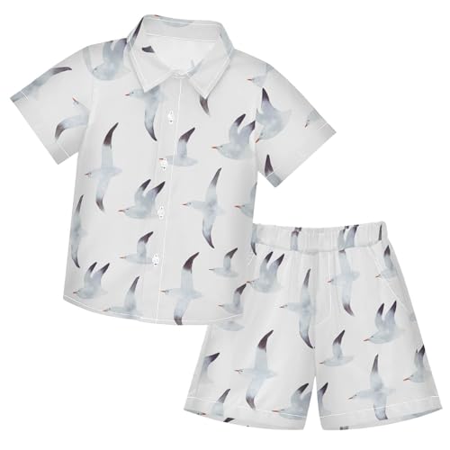 Image of Sunflower Floral Yellow Black Short Sleeve Hawaiian Button Down Shirts and Short Sets for Boys Toddler Summer Outfits