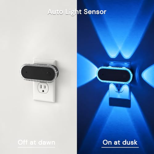 Image of L LOHAS LED Night Lights Plug into Wall 2-Pack, Plug in Night Light | 180 Rotatable Plug, Dusk to Dawn, RGB Dimmable Nightlight for Bathroom Hallway