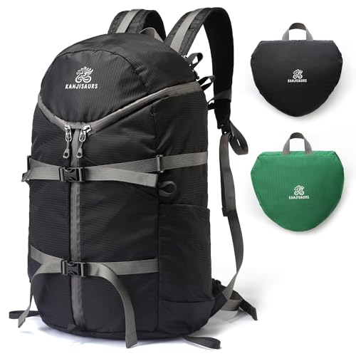 KANJISAURS Hiking Backpack 30L, Hiking Backpack Waterproof Foldable Backpack for Men Women.