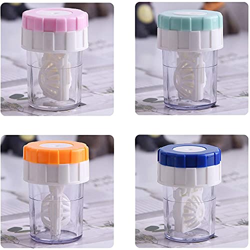 4 Pièces Étui pour Lentilles de Contact, Nettoyant pour Lentilles de Contact, Étui à Lentilles de Nettoyage, Nettoyage de Lentilles de Contact à Rotation Manuelle, pour Maison et Voyages (4 Couleurs) - Image 9
