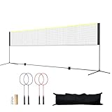 Happybuy 20ft Badminton Net Set, Outdoor Portable Multi-Sport Net for Volleyball, Pickleball, Tennis