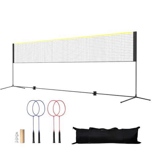 Happybuy 20ft Badminton Net Set, Outdoor Portable Multi-Sport Net for Volleyball, Pickleball, Tennis