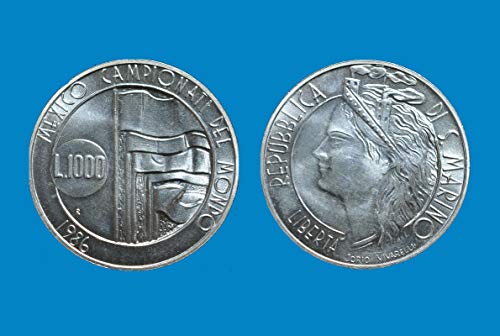 Moneda de plata Copa Mundial 1986 San Marino en llavero masculino de alta calidad 4
