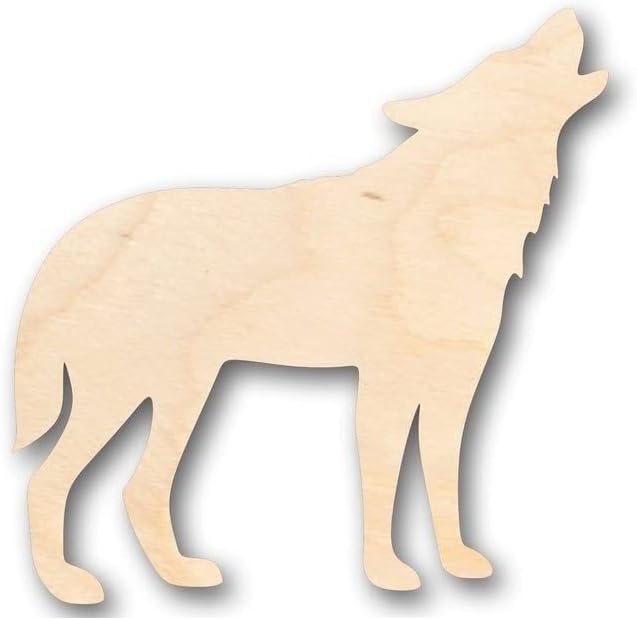 Unfinished Wood Howling Wolf Shape Animal Wildlife Craft up to 46" DIY 16" / 3/4"