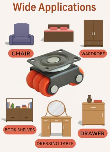 Image of 4pcs Revolving Small Size Caster Wheel Roller Baby Sixer Castor Wheels 360 Degrees Rotating Heavy Duty 150KG Load Capacity for Trolley, Furniture, Table, Bed - Pack of 4pcs