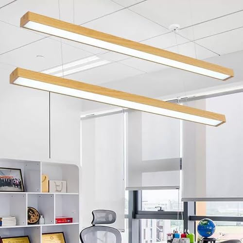 Lámpara de araña LED de tira larga blanca rectangular de 120 cm para comedor 3