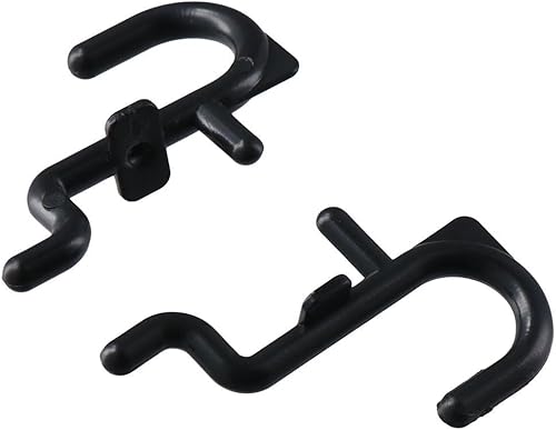 Miniatura 4 de HOBBYIN 30 ganchos negros en forma de J, ganchos para tablero de clavijas de bloqueo, ganchos de plástico resistente en forma de J, organizador de