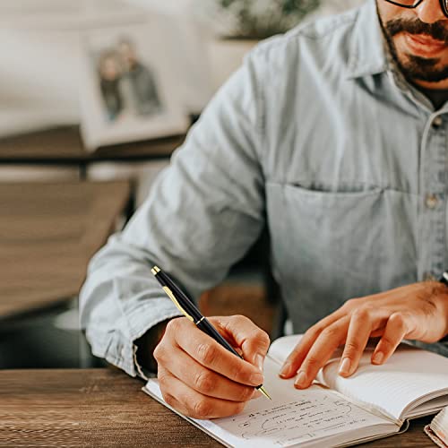 Chaoq Ballpoint Pens (6Pcs), Black Ink Medium Point 1.0 Mm Gold Clip Ballpoint Pen, For Gift Pen, School, Business, Office, Women&Men - Black #TOP4