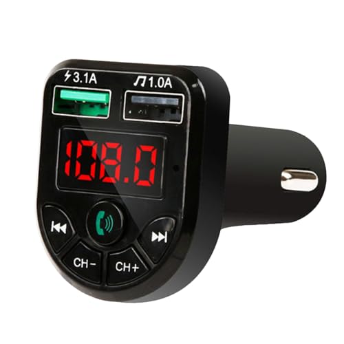 Adaptador de audio para coche transmisor FM inalámbrico y cargador manos libres NUOBESTY