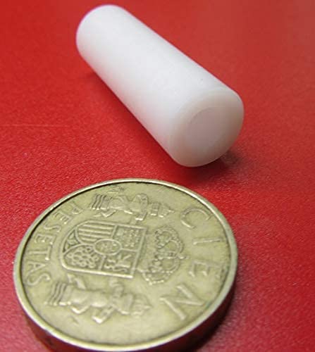 Acetal Spacer, Unthreaded, 1/4" Screw Size x .500" OD x .252" ID x 1.75" Length, 5 Pcs.