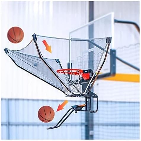 Hanging Basketball Return Net System, 180° Rotating Aluminum Shot Trainer, Portable Rebounder for Indoor/Outdoor Use