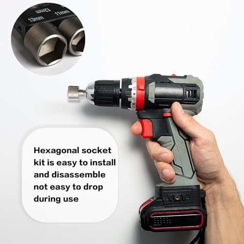 Socket Nut Driver Set, Hex Drill Bits Sets, Impact Driver Socket Adapter Metric for Hand Drill, Electric Screwdriver, Wrench (9) - Image 4