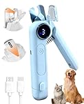 CCEE Dog Nail Grinder & Dog Nail Clippers, 2-In-1 3-Speed Pet Cat Nail Trimmers with 2 Led Lights 3 Grinding Ports Super Quiet Grooming Tool Supplies for Small to Large Dogs（blue）